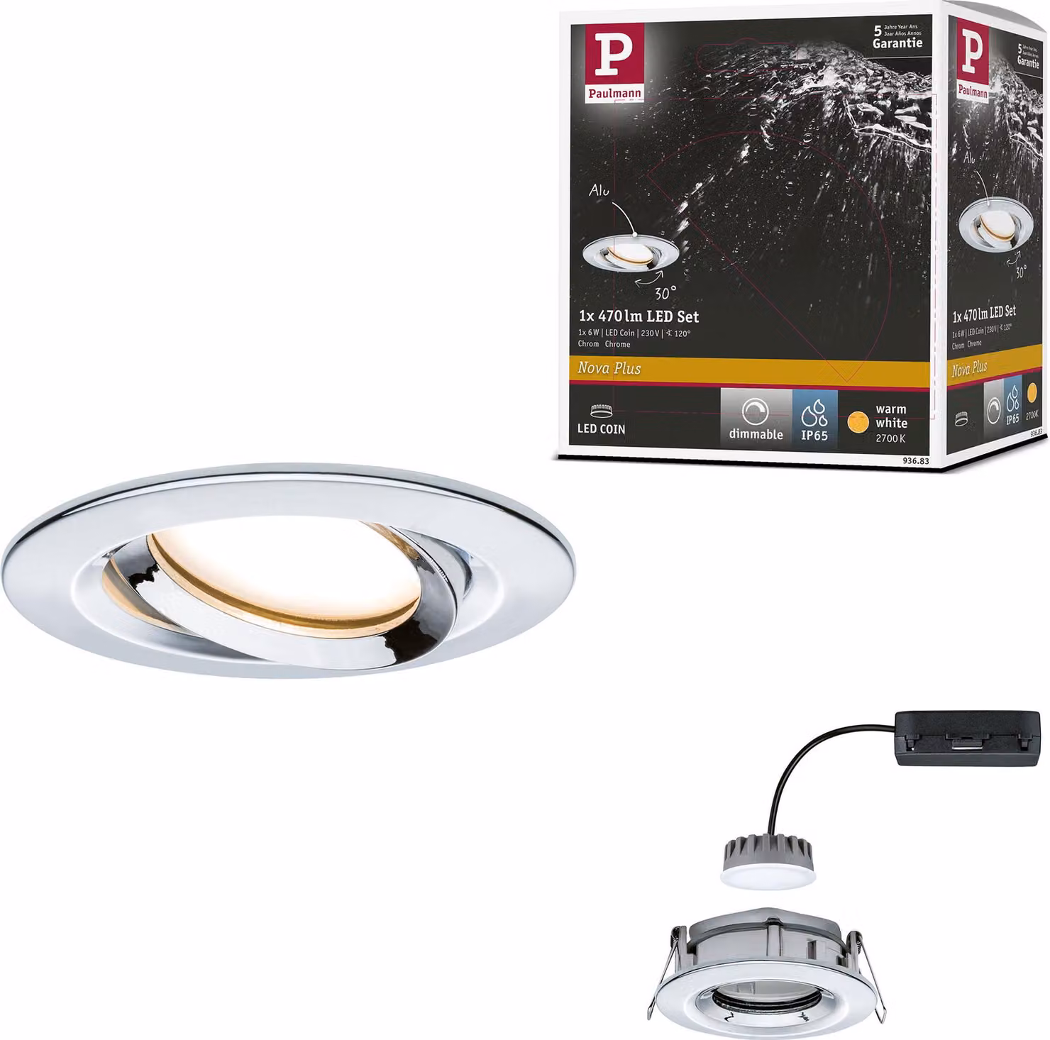 Paulmann Lampada da incasso LED Nova Plus orientabile a luce singola