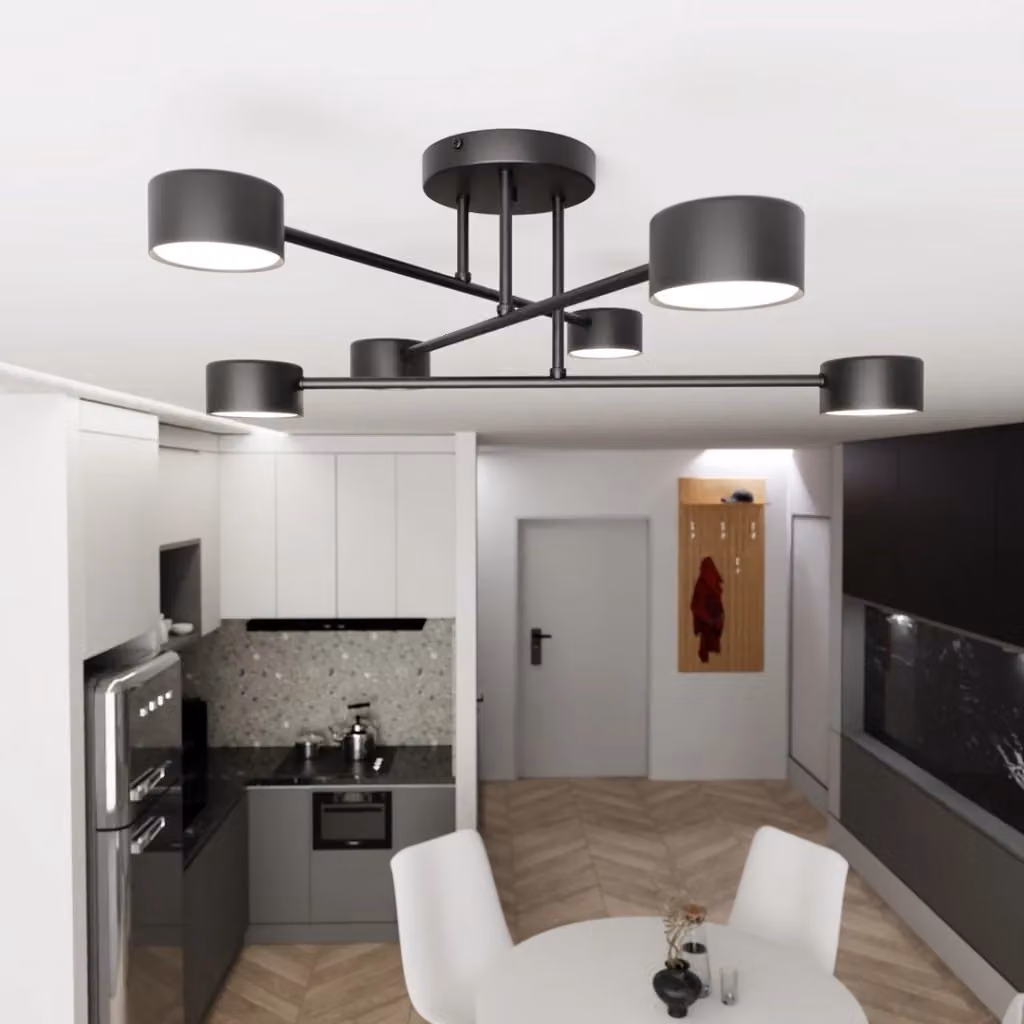 Plafoniera minimal in metallo Emibig HALO nera, forma quadrata, 6xGX53 8W, L/P/H: 60 x 60 x 20 cm – 2