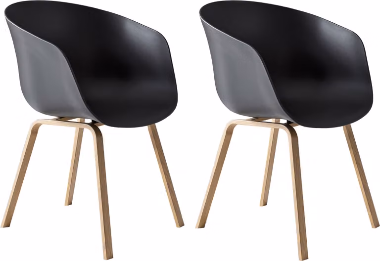 Set di 2 sedie da pranzo di colore nero