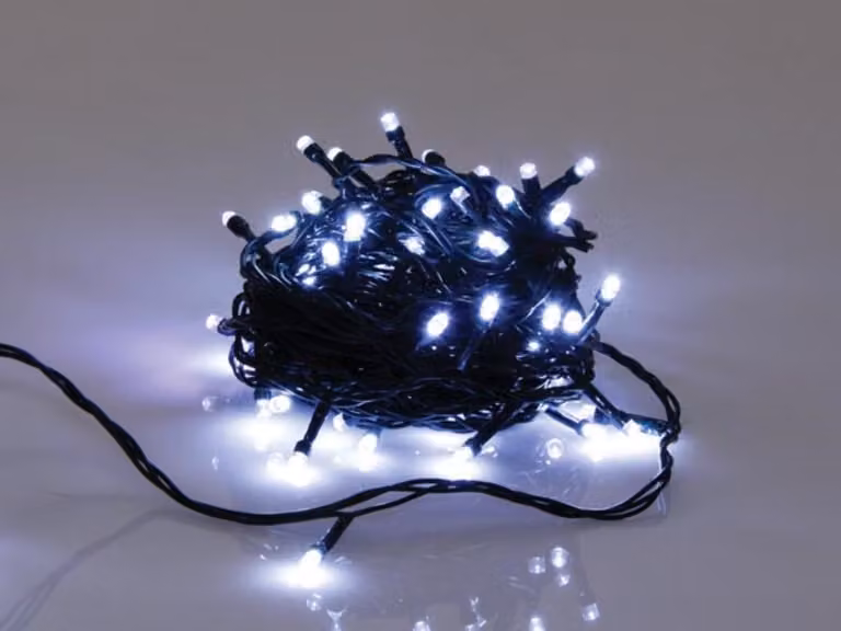 Novalight, striscia LED, lunghezza 6 metri, 40 lampadine bianche, cavo verde, 24 volt