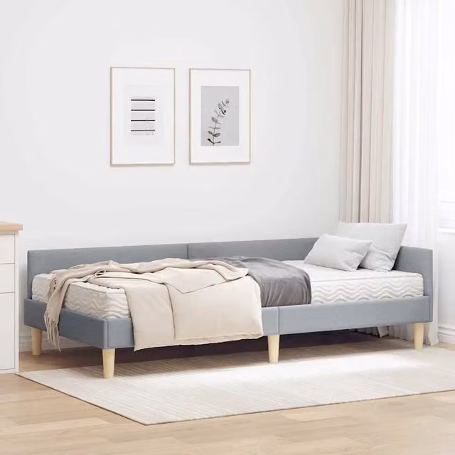 Struttura Letto Angolare con Materasso 2 pz-Giroletto con materasso Grigio chiaro 793938