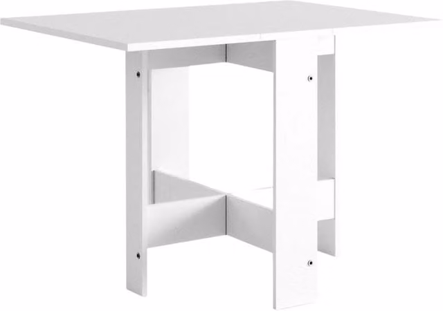 Tavolo pieghevole salvaspazio Decortie bianco con piano ribaltabile in MDF