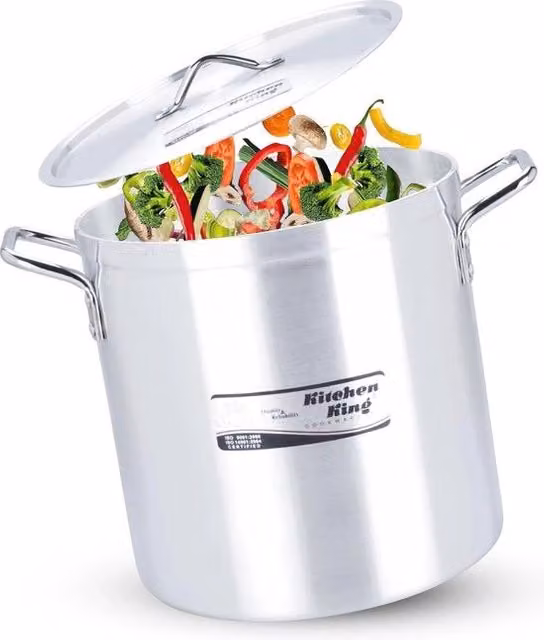 Grande Ciotola da Cucina 28cm con Coperchio - Capacità 16L - Compatibile con Induzione - Acciaio Inossidabile - Ciotola da Cucina con Rivestimento PFOA Gratuito