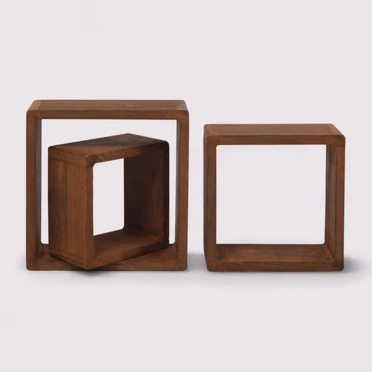 Dicentra - Set di 3 mensole quadrate design in legno