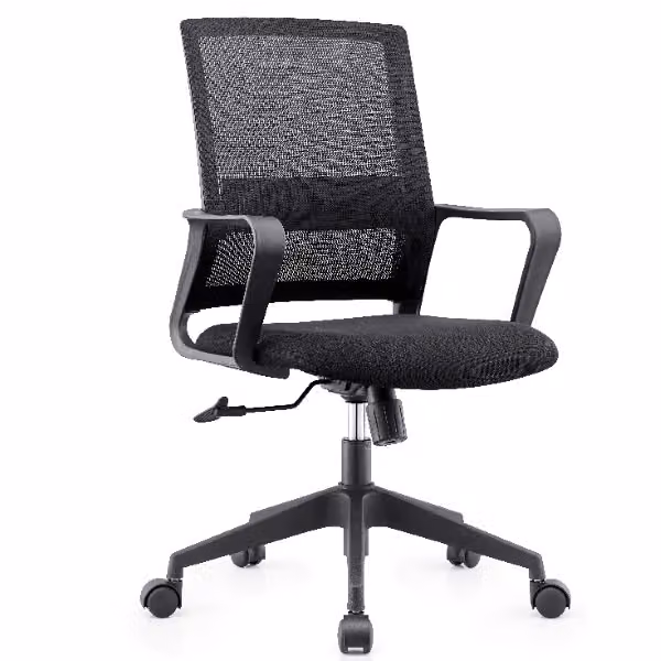 Sedia da ufficio Casa Dolce ORE, 57x57x95-105 cm, Pelle finta, regolabile in altezza, nera, con braccioli