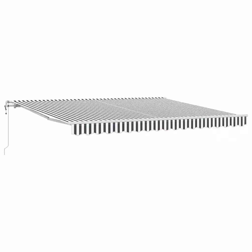Tenda da sole retrattile automatica vidaXL con bracci pieghevoli in alluminio e tessuto in poliestere, L: 400 cm, P: 300 cm, Colore Antracite e Bianco – 2
