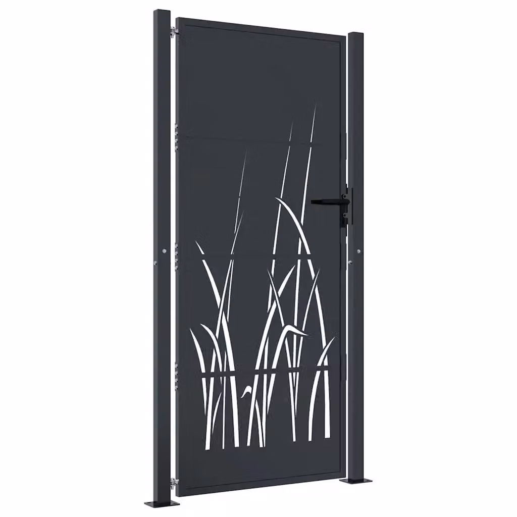 Cancello singolo da giardino vidaXL in acciaio zincato antracite L: 110 cm, H: 175 cm – 2