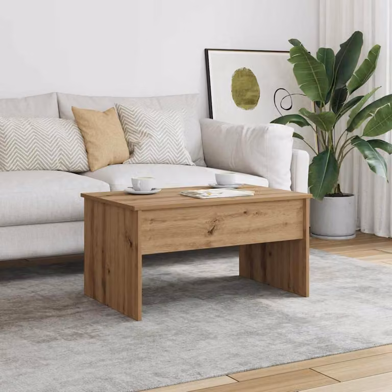 Tavolino da salotto moderno vidaXL in legno marrone con meccanismo sollevatore L 80 cm x P 50,5 cm x H 41,5 cm