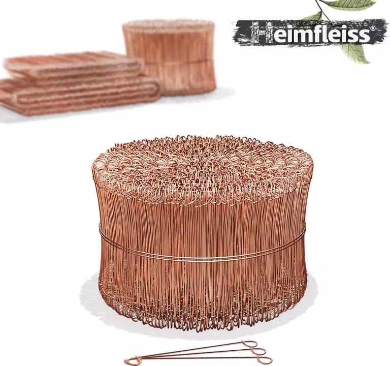 Filo per occhielli Heimfleiss® filo per cemento 1,0 x 120 mm (1000 pz.) - filo rosso ramato - filo di legatura per macchina perforatrice