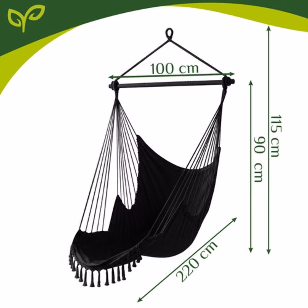 Poltrona a dondolo sospesa, dimensioni 220 x 100 x 115 cm