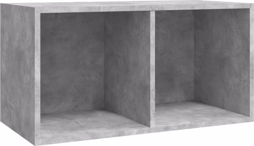 Contenitore per Vinili Grigio Cemento 71x34x36cm in Multistrato