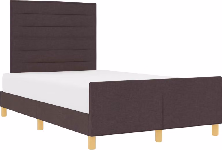 Struttura del letto Marrone scuro 120 x 200 cm Tessuto