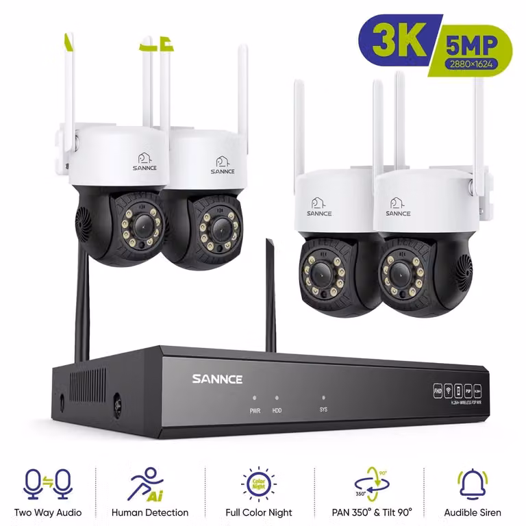 Telecamera di sicurezza - Videosorveglianza - Telecamera di sorveglianza - Telecamera esterna - Telecamera IP - Wireless - Risoluzione 5MP