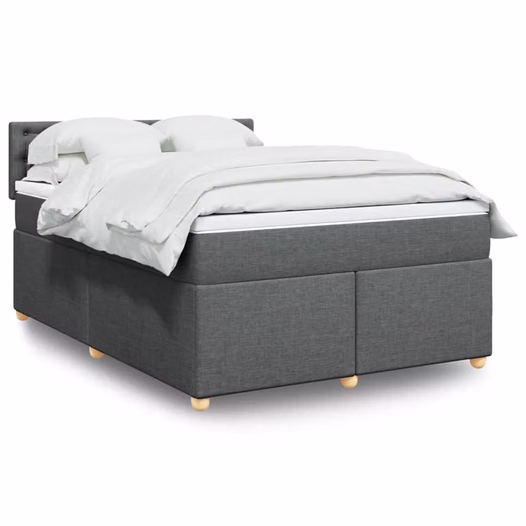 vidaXL Letto Ibrido con Materasso Grigio e Bianco L/P/H: 160 x 200 cm
