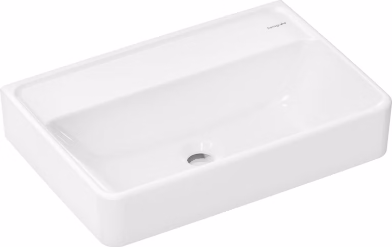 hansgrohe Xanuia Q lavabo compact, sans trou pour robinet, sans trop-plein, 550x370mm, blanc, 60212450, 60212450