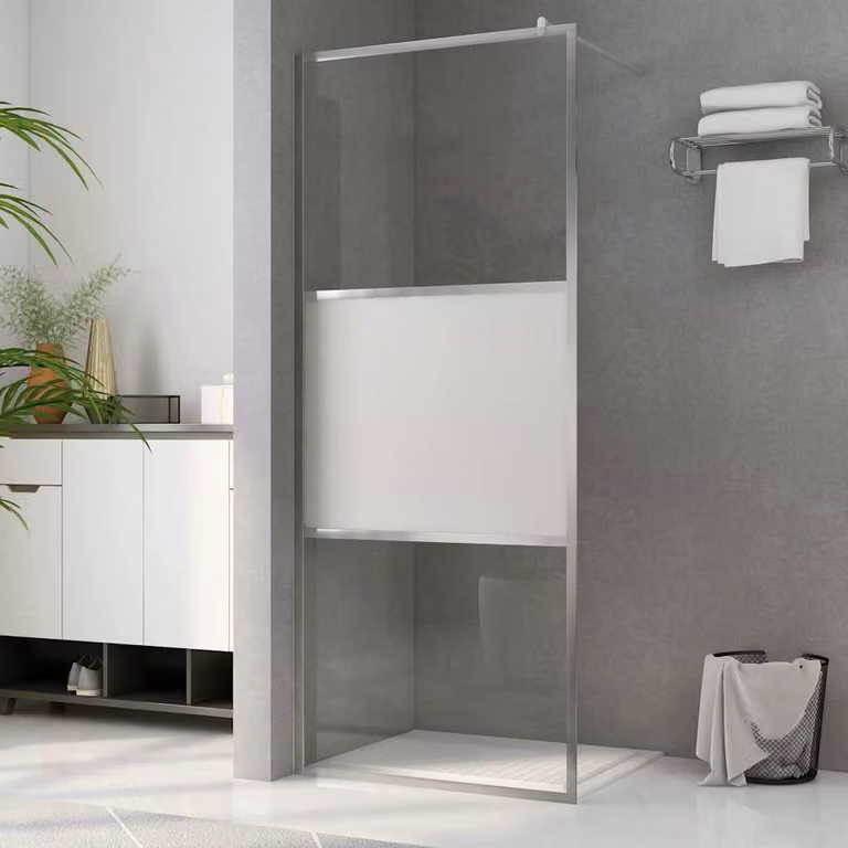 Parete per doccia walk-in vidaXL in vetro semi smerigliato ESG, L: 100 cm, H: 195 cm