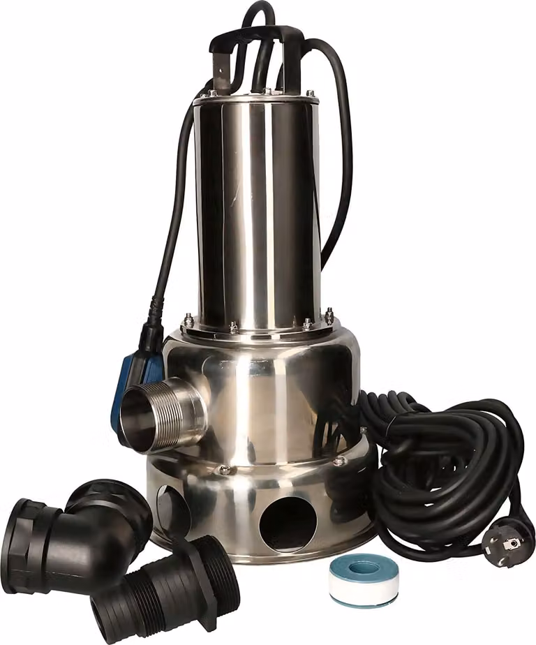 KOTARBAU® Pompa per acque reflue 1500W in acciaio inox con interruttore a galleggiante