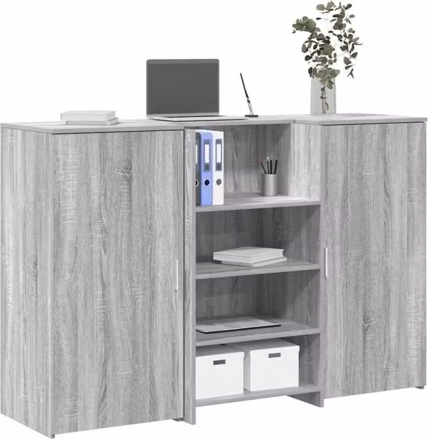 Banco Reception Grigio Sonoma 155x50x103,5 cm Legno Multistrato 3324201