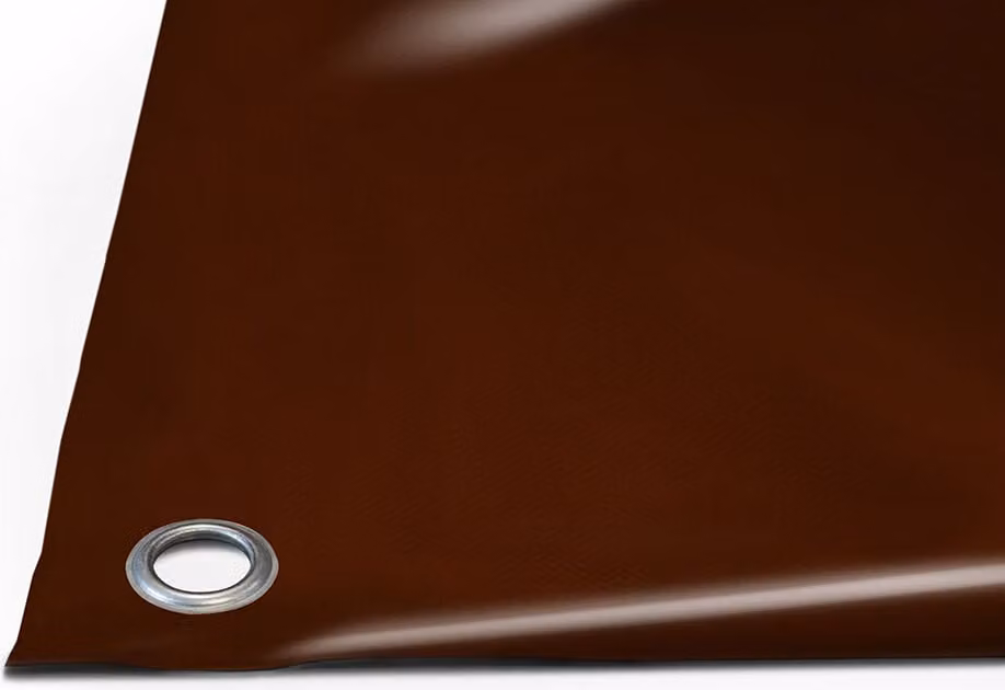 Telone per camion in PVC 900g/m² (3 m x 2 m, occhielli rotondi da 20 mm, marrone RAL8017) al metro con/senza occhielli Telone per tetti Telone per camion industriali Telone per campeggio Telone di protezione Telone di legno