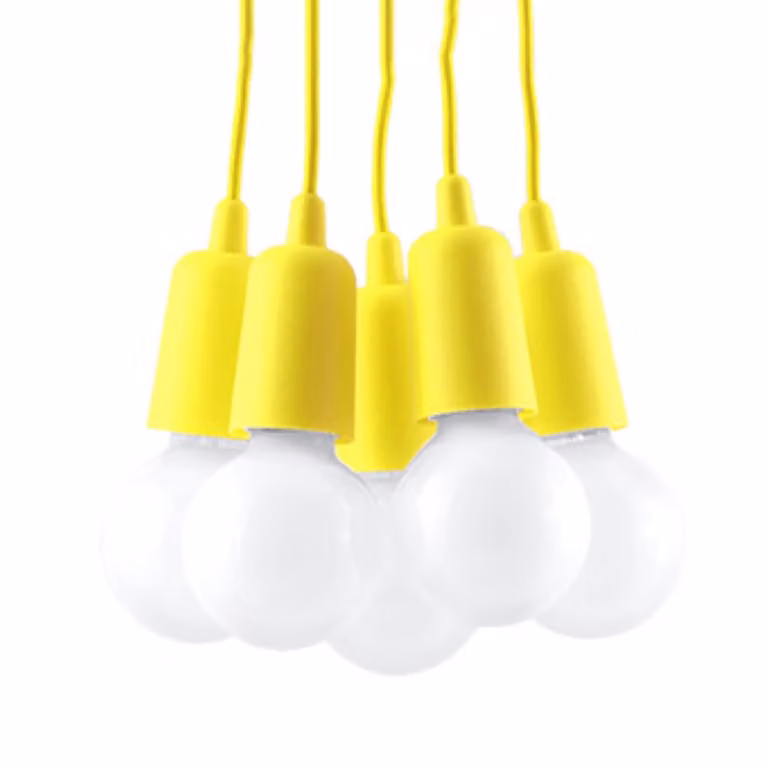 Lampada a sospensione DIEGO 5 giallo 5xE27 15W PVC 90x25x25cm Sollux Lighting