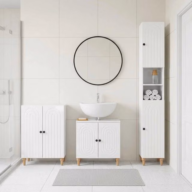 Set di armadietti da bagno in 3 pezzi ALKMAAR Bianco Lucido 3417427