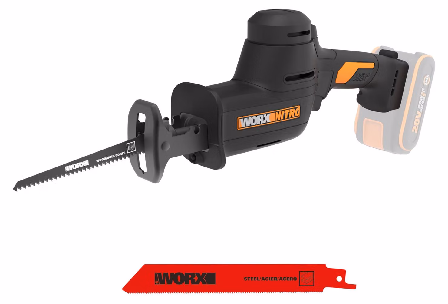 Sega alternativa a batteria WORX Nitro WX501.9, senza batteria e caricabatterie