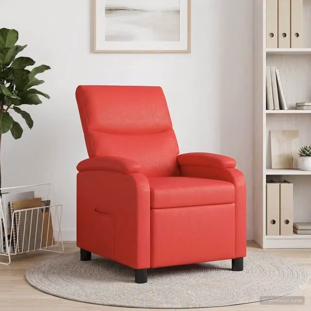 Divano Sedia-Poltrona reclinabile in similpelle rosso 590911