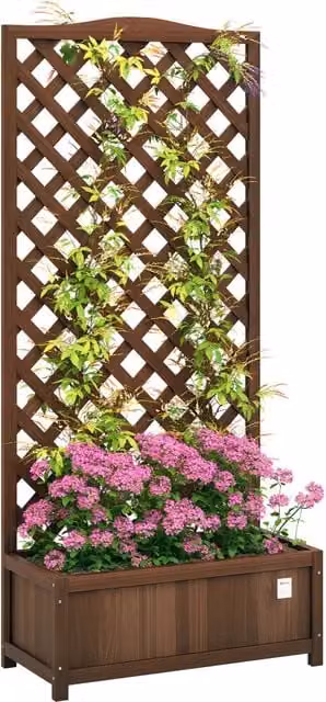 Fioriera con Griglia 76x36x170cm ¨C Xylo ¨C Legno Pino Marrone Scuro