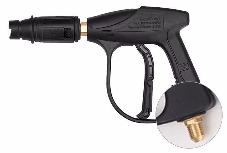 Pistola corta per idropulitrice, impugnatura alta per cannone schiumogeno, lavaggio auto, filettatura da 14 x 1,5 mm, raccordo per tubo da 280/380