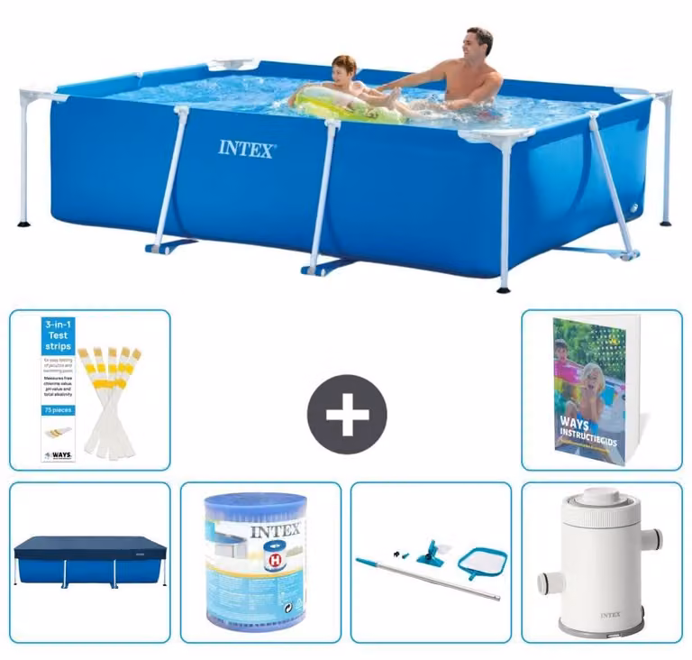 Piscina fuori terra rettangolare - 260x160x65 cm - composta da 5 elementi, modello S130