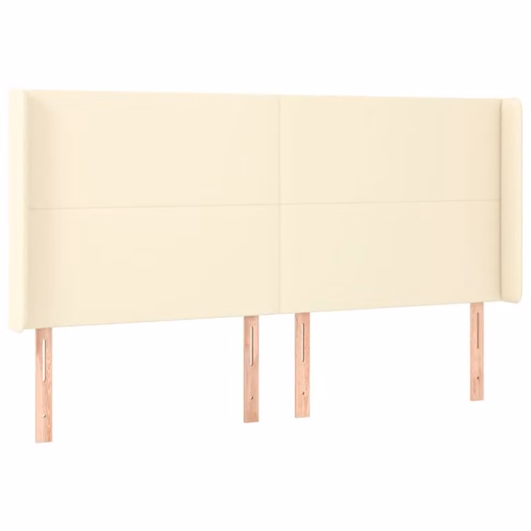Testiera ad Orecchio Crema 183x16x118/128 cm in Pelle finta