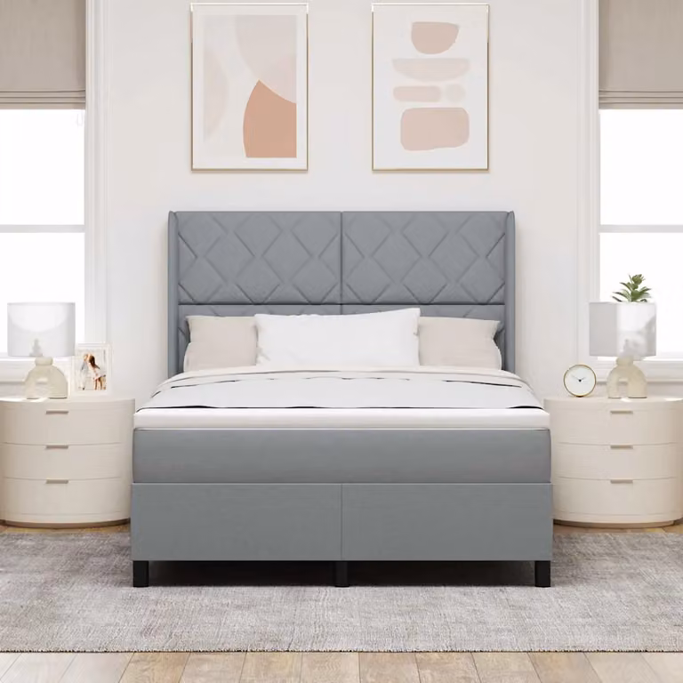 Letto ibrido con materasso vidaXL Grigio chiaro L: 190 cm, P: 140 cm, H: 28 cm