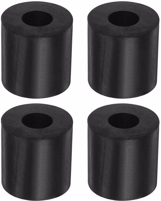 Set di ammortizzatori in gomma, 4 pezzi, nero, Ø 1,57 pollici