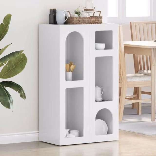 Credenza Buffet Armadio da Cucina vidaXL Bianco Lucido L/P/H: 59 x 35 x 100,5 cm