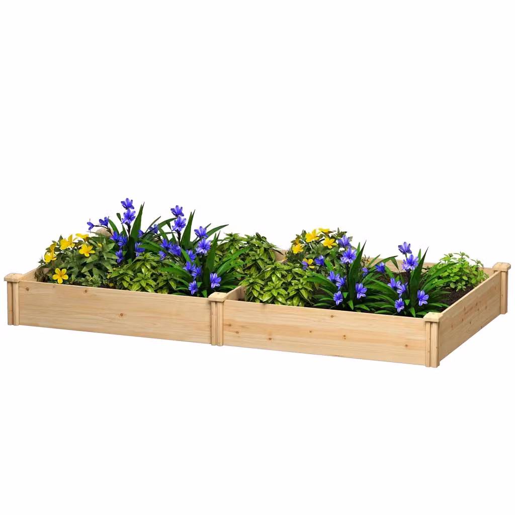 Letto da giardino elevato in legno Minimal colore marrone L: 235 cm, P: 121 cm, H: 26 cm – 2