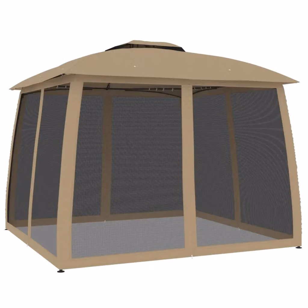 Gazebo Hip Videx in Acciaio con Tetto Doppio e Pareti con Finestra, Colore Antracite, L/P: 293 x 293 cm, H: 280 cm – 2