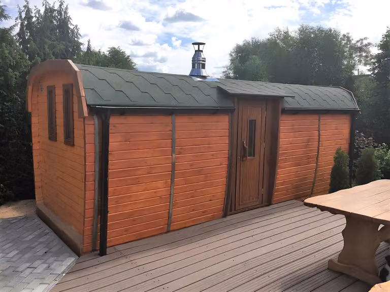 Holzsauna Gartensauna Saunafass Sauna Fasssauna Outdoor Sauna 6-10 Personen