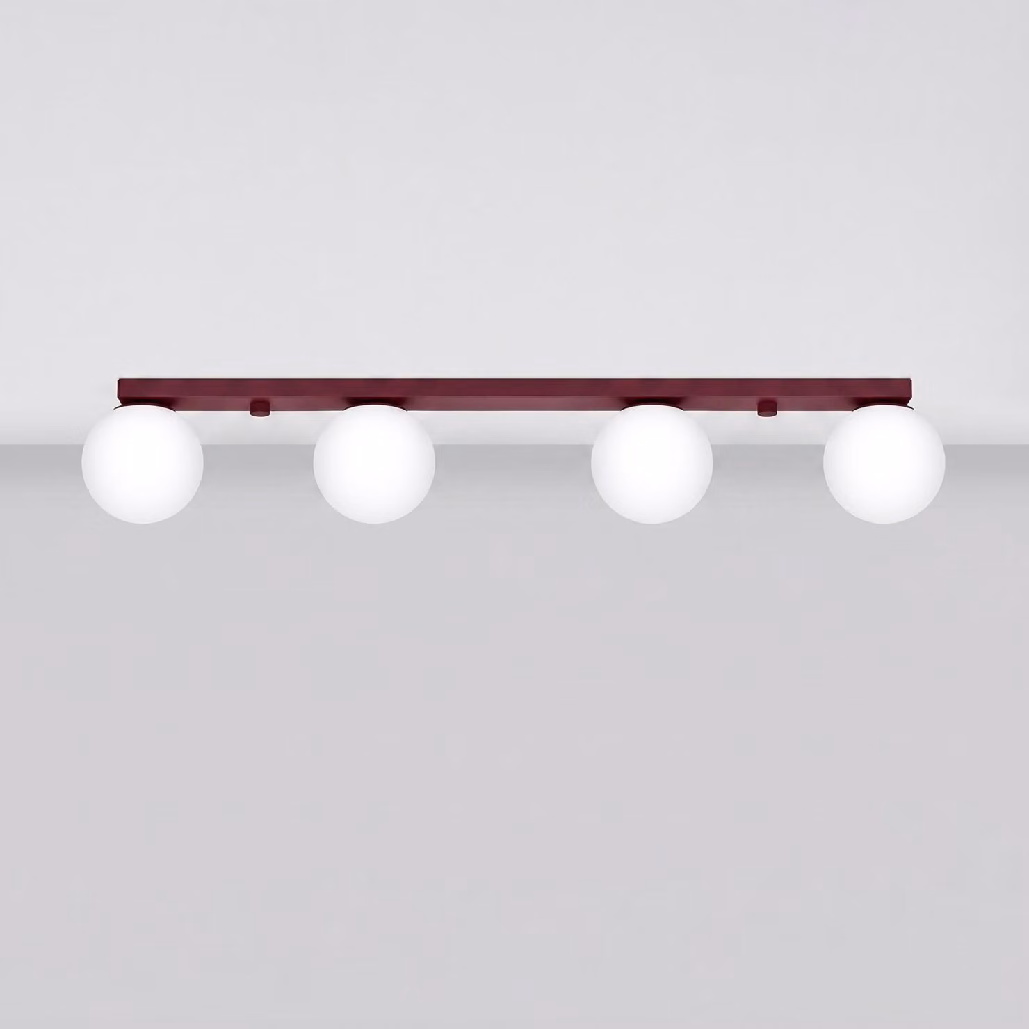 Plafoniera YOLI 4 bordeaux 4xG9 8W acciaio/vetro 14.5x12x88cm Sollux Lighting