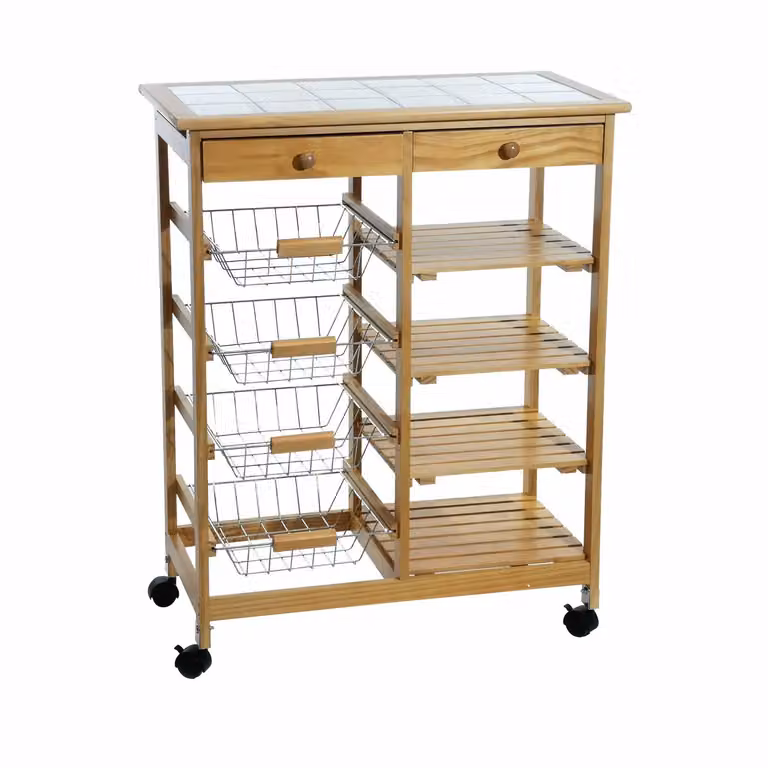 Carrello da cucina in legno DIAN Brown VESTIAMO CASA H 85 x L 67 x P 37 cm