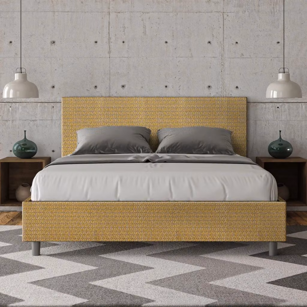 Letto Matrimoniale Adele Labirinto 06 Giallo GIORDANOSHOP L/P: 160 x 200 cm – 2