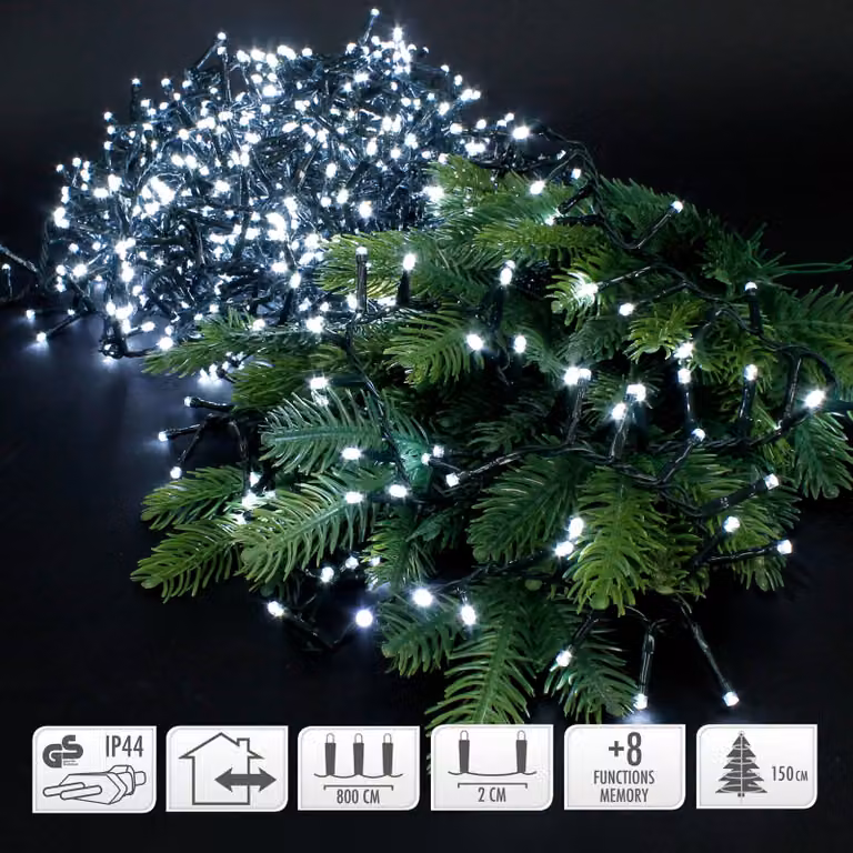 Ghirlanda multifunzionale "tipo biancospino" 400 led a luce fredda 11m (ip44 outdoor)