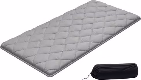 VEVOR Materasso Futon Giapponese da 2032 x 991 x 63,5 mm, Tatami Pieghevole Misura Letto Singolo, con Borsa Portaoggetti e Accessori di Montaggio, Materassino a 9 Strati per Meditazione Yoga, Grigio