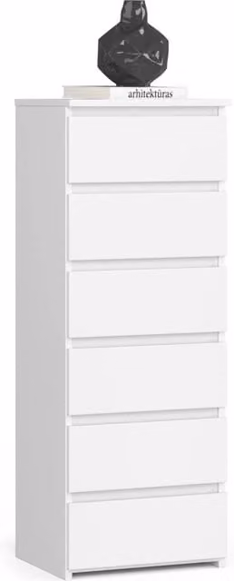 Cassettiera AKORD CL6 Bianca con 6 cassetti L/P/H: 40 x 35 x 109 cm
