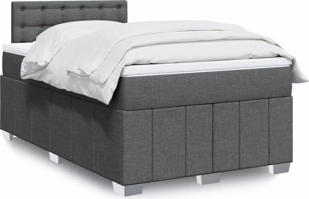 Maison Exclusive - Giroletto a Molle con Materasso Grigio Scuro 120x190cm Tessuto