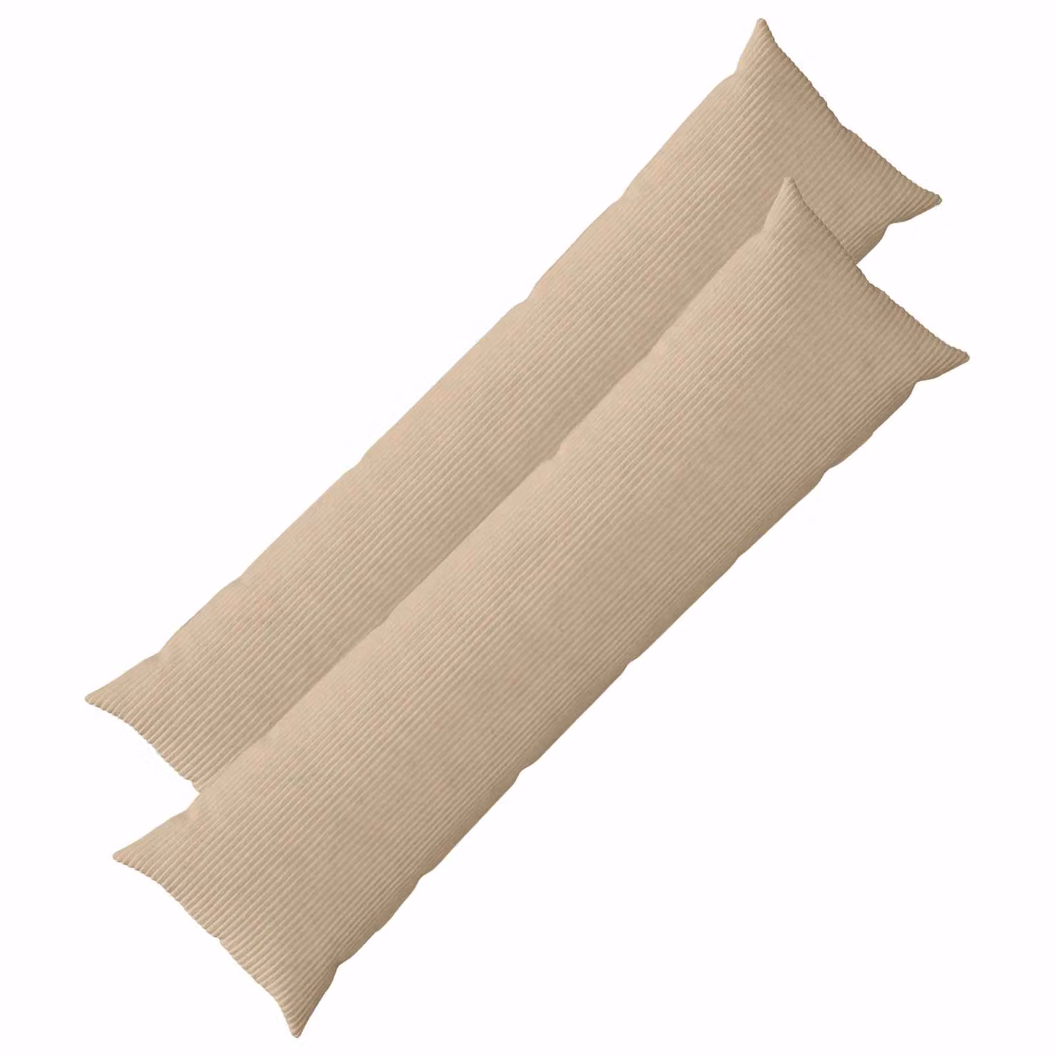 Set di 2 federe vidaXL HEERLEN in velluto a coste, colore tortora, L 145 cm x P 40 cm