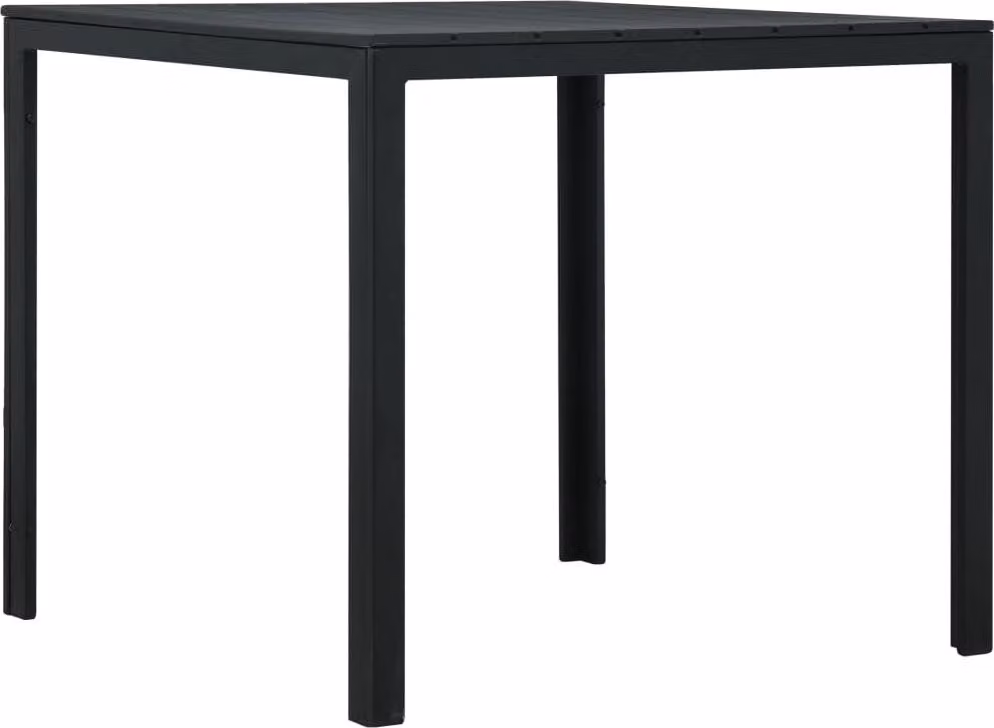 Maison Exclusive - Tavolino nero, 78x78x74 cm, aspetto legno, realizzato in HDPE