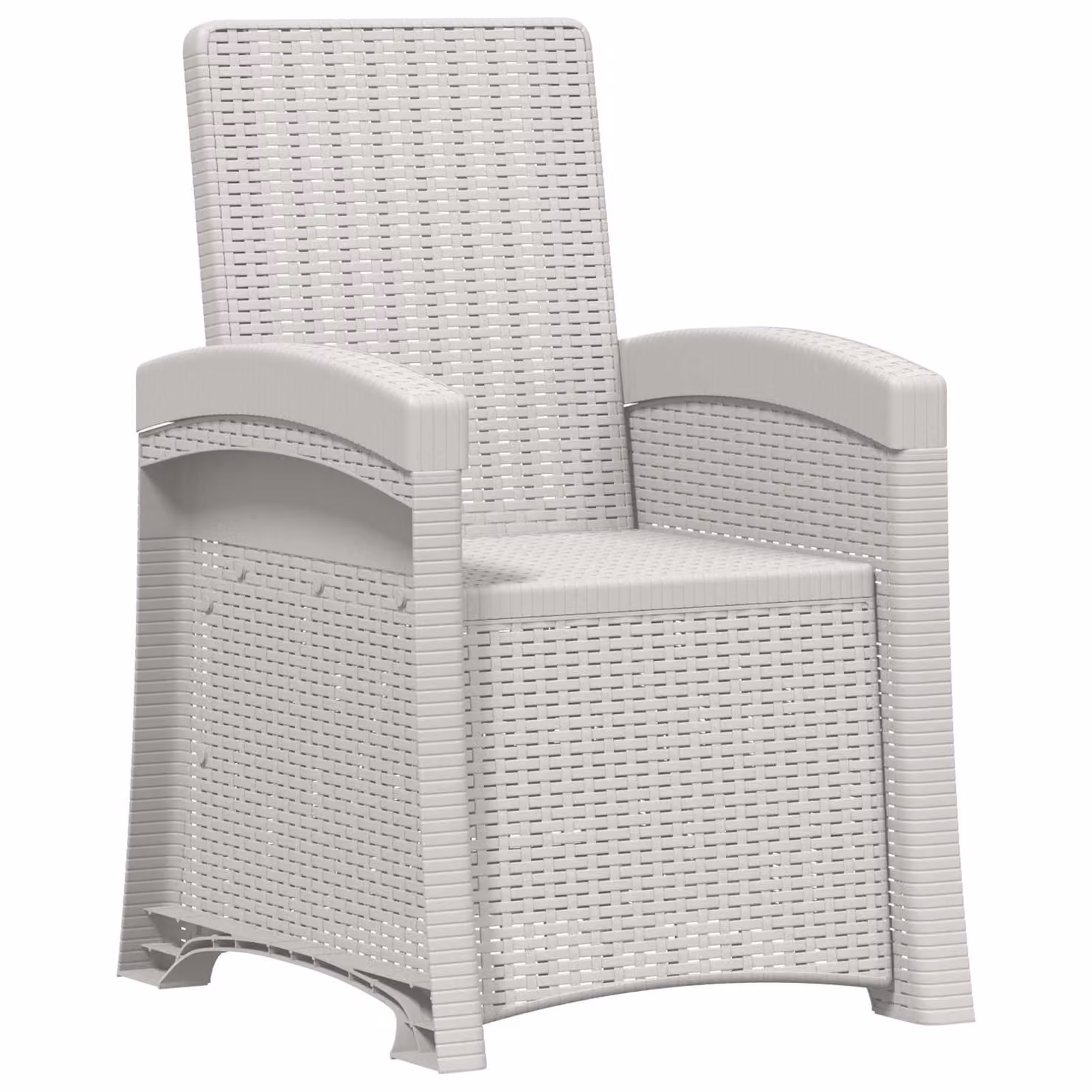 Sedia da giardino reclinabile vidaXL in effetto rattan bianco con braccioli
