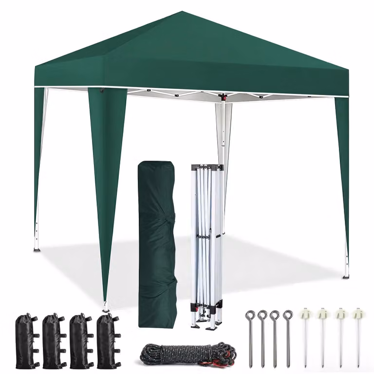 Gazebo pieghevole 3x3 metri - tenda da giardino pop-up - impermeabile - con altezza regolabile - struttura in alluminio - ideale per giardino, feste e mercati - colore verde