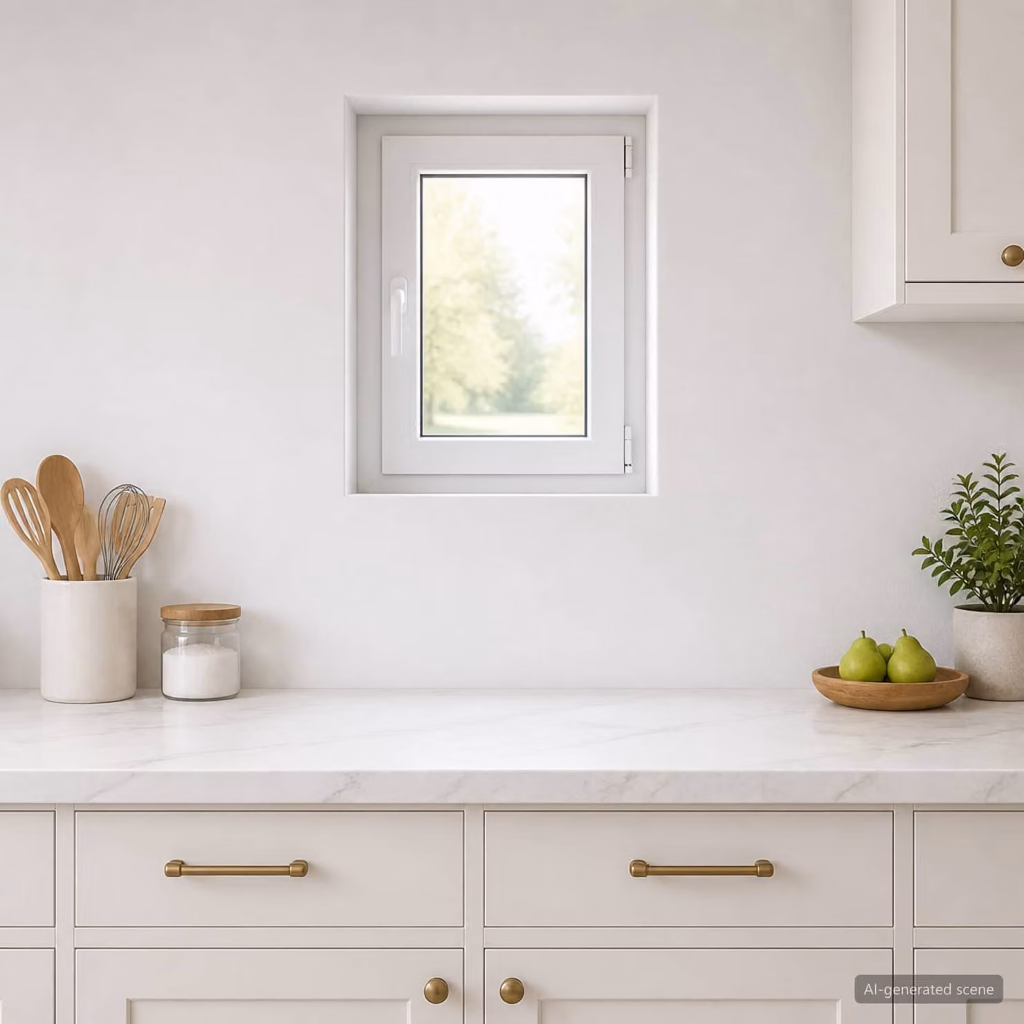 Finestra per seminterrato a battente con triplo vetro vidaXL, colore bianco e plastica, L: 55,0 cm, H: 50,0 cm, P: 7,7 cm