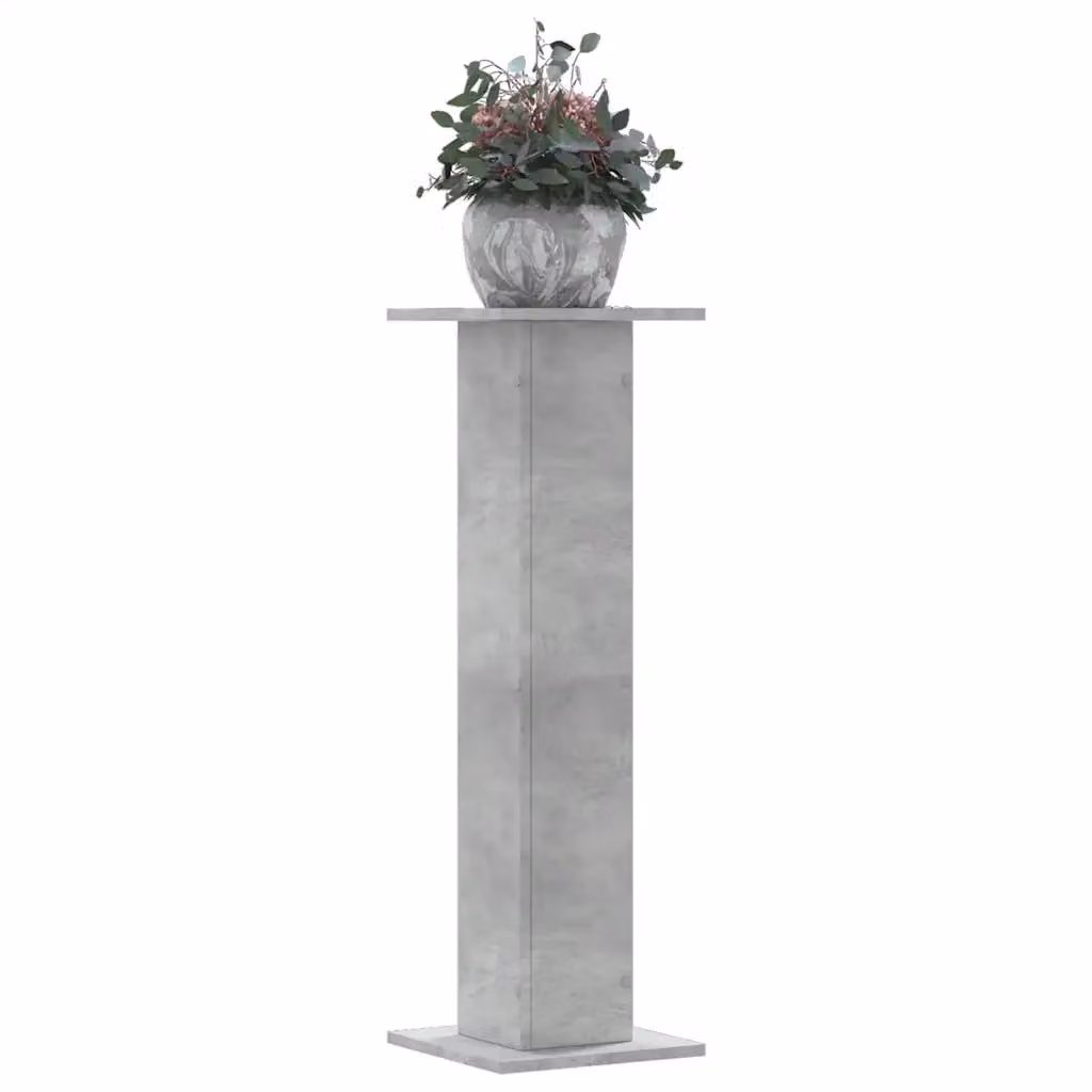 Set di 2 supporti per piante vidaXL in truciolato color grigio cemento, L/P/H: 30 x 30 x 95 cm